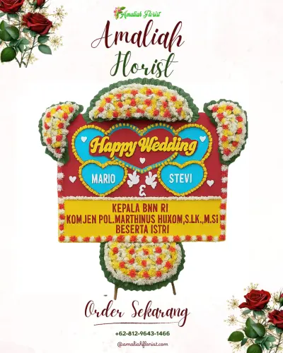 Karangan Papan Bunga Pernikahan di Leuwigoong